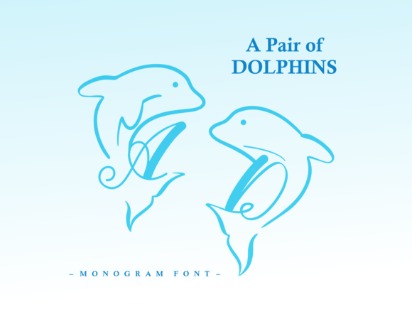 A Pair of Dolpins: A Whimsical Decorative Font for Makers
