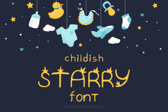Childish Starry: A Playful Decorative Font for Branding