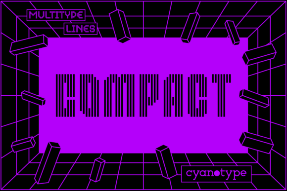 MultiType Lines Compact: A Pixelated Font for Bold Marketing